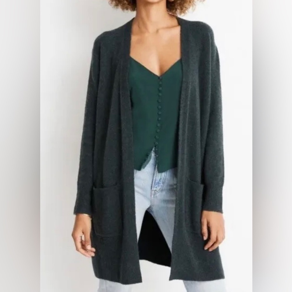 Madewell Forest Green Kent Duster Long Cardigan In Coziest Yarn Size Small